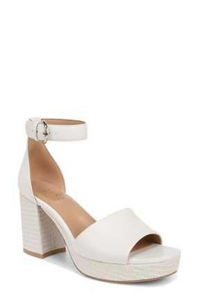 Naturalizer Pearlyn Ankle Strap Platform Sandal in Warm White Leather at Nordstrom, Size 9