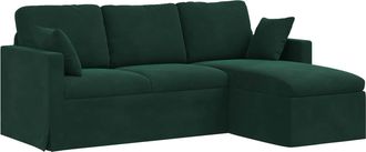 vidaXL Sof&aacute; Verde Oscuro 198 X 134 X 80 Cm Terciopelo Vidaxl