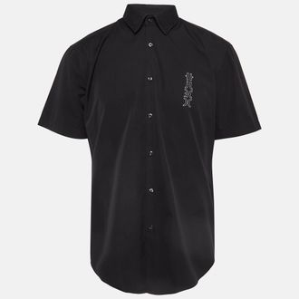 HUGO BOSS Black Printed Cotton Shirt