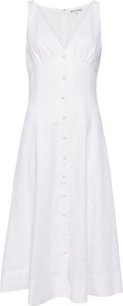 Reformation Sebastien linen V-neck dress - women - Linen/Flax/Rayon - 2 - White