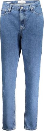 Calvin Klein Denim Mom Jeans Blauw Logo - Dames - Slim Fit Jeans - Blauw - W29 L32 - Denim - Jeans