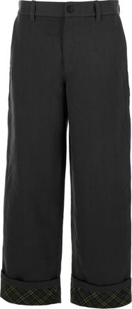 Burberry Black Logo Embroidery Pants