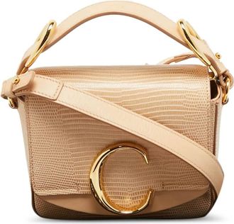 Chlo&eacute; Kleine crossbodytas met hagedissenhuid-reli&euml;f - Bruin