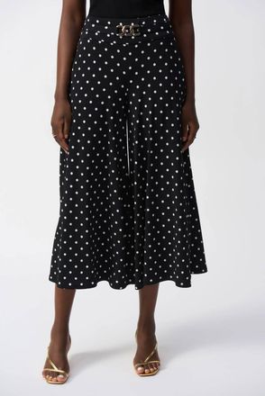 Joseph Ribkoff Polka Dot Culotte Pants In Black/vanilla