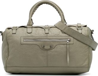 Balenciaga Pre-owned Womens Small Lambskin Motocross Classic Squash Duffle Bag - Grey Leather - One Size