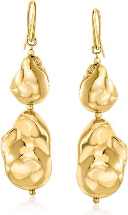 Ross-Simons Italian 18kt Gold Over Sterling Baroque-Style Drop Earrings
