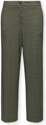Elena Miro Broeken, Dames, Zwart, 7Xl, Polyester, Gecropte jacquard ruitbroek