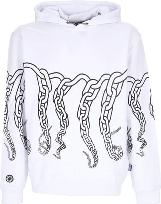 Octopus Lichtgewicht Hoodie met ketting capuchon - Heren - Hoodies - Wit - L - Katoen - Hoodies & sweatvesten