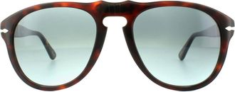 Persol Aviator Mens Dark Havana Lichtblauwe gradi&euml;nt zonnebril