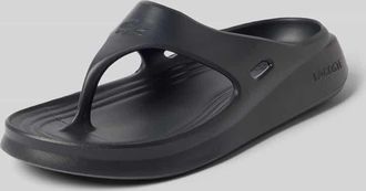 Lacoste Flip Flops mit Label-Pr&auml;gung in Anthrazit, Gr&ouml;&szlig;e 10