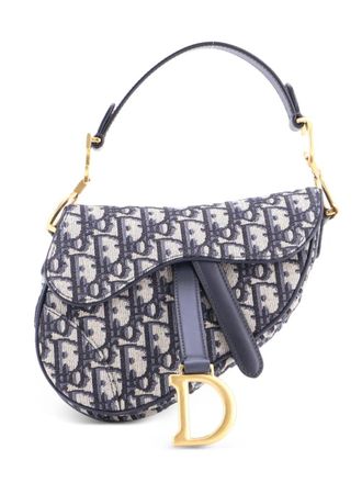 Dior Saddle Handbag Oblique Canvas Mini shoulder bag - Blue