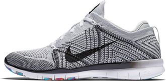 Nike (WMNS) Nike Free TR Trainer Flyknit Low-Top Running Shoes Black/White/Gray 718785-100