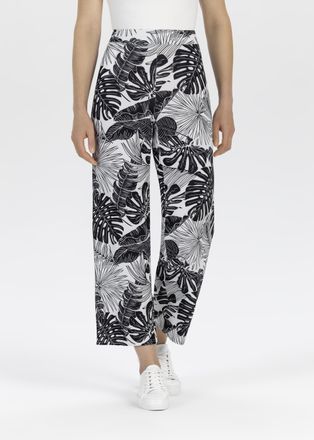 Stehmann 7/8-Hose STEHMANN, Damen, Gr. 42, N-Gr, schwarz (schwarz,900), Web, Obermaterial: 97% Polyester, 3% Elasthan, bedruckt, gebl&uuml;mt, k&ouml;rpernah 7/8-L&auml;nge, 