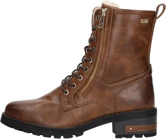 Mustang Veterschoenen Hoog - Dames - Veterlaarzen - Bruin - 38 EU - Schoenen