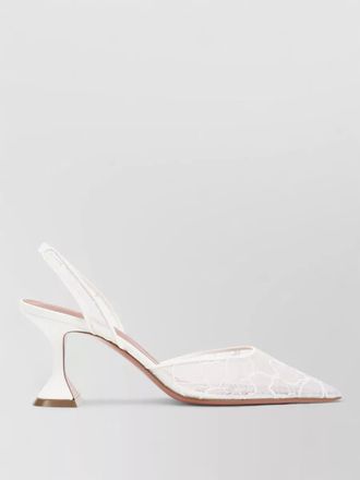 Amina Muaddi holli lace slingback pumps pointed toe