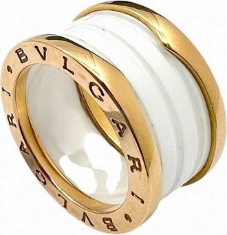 Bulgari Pink Gold White Pink Gold (18K) Ceramic Band Ring (Pre-Owned)