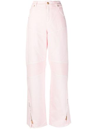 Blumarine Jeans a gamba ampia con vita media - Rosa