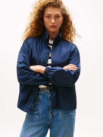 Tommy Hilfiger Windbreaker TOMMY HILFIGER UL NYLON PACKABLE WINDBREAKER, Damen, Gr. XXL (44), blau (schwarz night navy), Web, Obermaterial: 100% Polyamid, unifarben,