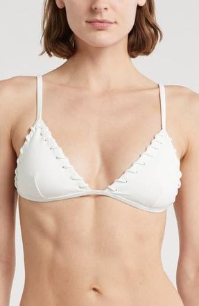Good American Whipstitch Trim Bikini Top in White001 at Nordstrom Rack, Size Large