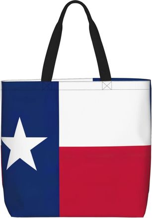 Generic Women Handbag Texas Flag Handbag Large Capacity Folding Shopping Bags, For School, Birthday, Swim, Christmas, Gym
