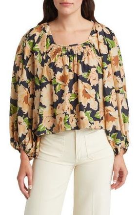 The Great. The Magpie Floral Print Silk Crop Top in Victorian Rose Print at Nordstrom Rack, Size 0 (Fits Like 0-2 Us)