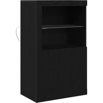 vidaXL Side Cabinet Black oak 60.5 x 37 x 100 cm Engineered Wood Vidaxl