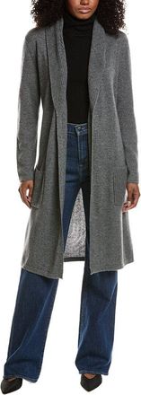 Sofiacashmere Rib Shawl Collar Cashmere& Wool-Blend Jersey Robe