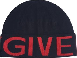 Givenchy Merino Wol Jacquard Beanie Zwart - Dames - Hoeden - Zwart - ONE Size - Wol - Accessoires