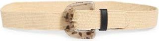 Vince Camuto Resin Buckle Stretch Woven Belt in Light Natural at Nordstrom Rack, Size Large/x-Large