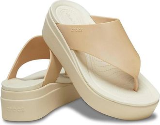 Crocs Brooklyn 209259-9DC Sandals Champagne Platform Flip Flop JAX1202