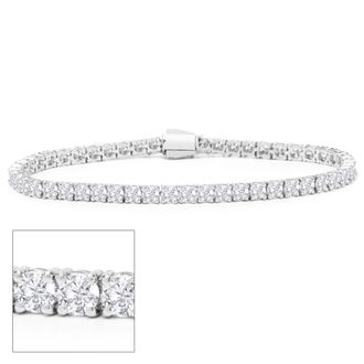 SuperJeweler 7 Carat Lab Grown Diamond Tennis Bracelet In Sterling Silver, 7 Inches