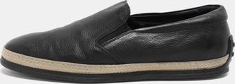Tod's Tods Black Leather Espadrille Loafers