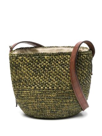 Ibeliv Maika bucket bag - women - Raffia/Calf Leather - One Size - Green