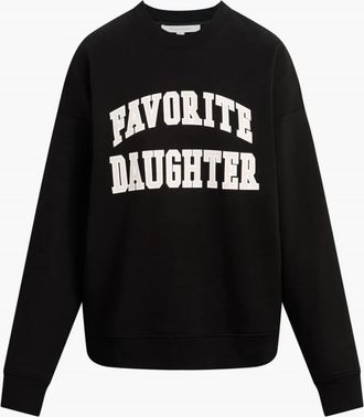 Favorite Daughter Womens Oversized Collegiate Sweatshirt In Black
