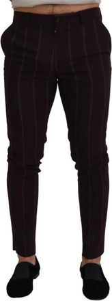 Dolce & Gabbana Elegante Bruine Wollen Broek - Heren - Nette broeken - Bruin - M - Wol - Broeken