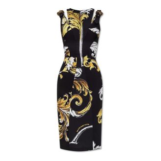 Versace Jeans Couture Jurk met Outline Barocco print - Dames - Korte kleedjes - Zwart - XS - Kleedjes