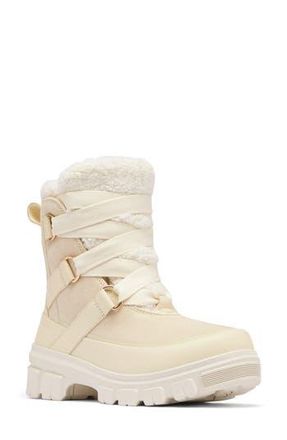 Sorel Tivoli V Faux Shearling Waterproof Boot in Honey White/Chalk at Nordstrom Rack, Size 11