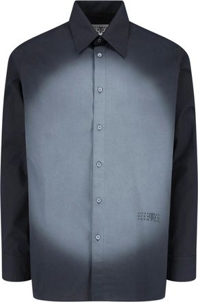 Maison Margiela Black Spray Print Cotton Logo Shirt