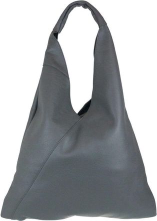 Girly HandBags V Shape Genuine Top Handle Bag - Dark Grey