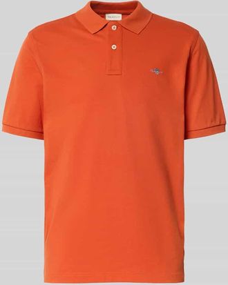 GANT Poloshirt mit Label-Stitching in Orange, Größe L