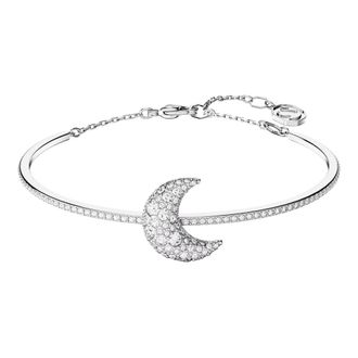 Swarovski Armband Unisex Luna Maan Wit Gerhodineerd 5666175 - unisex - Armbanden - Grijs - ONE Size - Accessoires