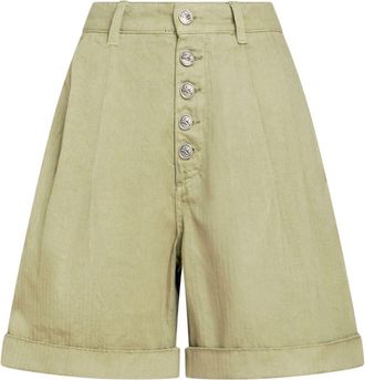 Etro button-up bermuda shorts - women - Cotton - 44 - Green