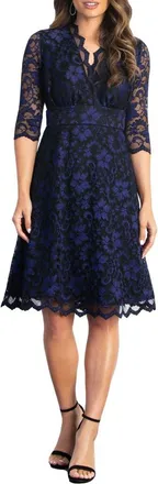 Kiyonna Mon Cherie Lace Cocktail Dress in Violet Noir at Nordstrom, Size X-Large