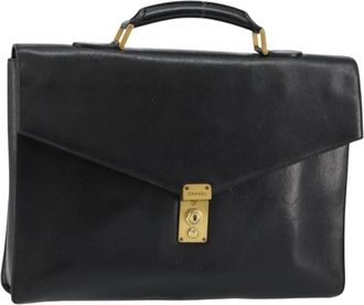 Chanel Vintage Lock Briefcase Caviar Leather Briefcase Bag (Pre-Owned)