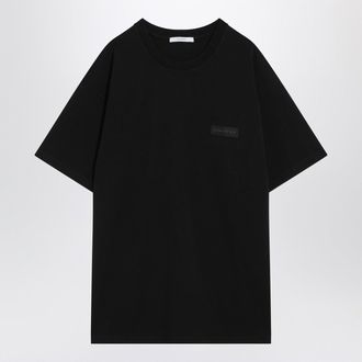 Givenchy Black Cotton T Shirt With Logo Patch