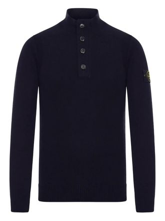 Stone Island button-fastening polo shirt - men - Wool/Polyamide - XXXL - Blue
