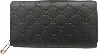 Gucci Black Leather Long Wallet (Bi-Fold) (Pre-Owned)