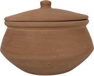 Foreside Home And Garden Ezekiel Terracotta Lidded Serving Pot in Orange at Nordstrom