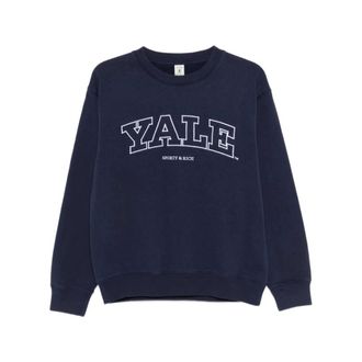 Sporty & Rich Sweatshirts, female, Blue, Size: XL Crew Neck Sweater