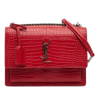 Saint Laurent Pre-owned Saint Laurent Medium Croc Embossed Leather Monogram Sunset Crossbody Ladies 5G8FNSG9T08ZTRND